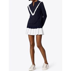 Tory Burch Performance Cashmere Ruffle
Sweater Navy Women's Size Large